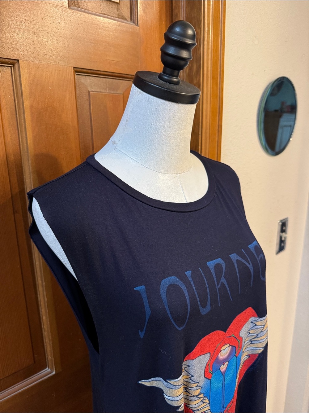Lauren Moshi Journey Graphic Dress - Black with Red & Blue Heart Size L - Picture 7 of 10